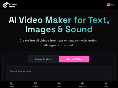 AI Video Maker for Text, Images & Sound preview