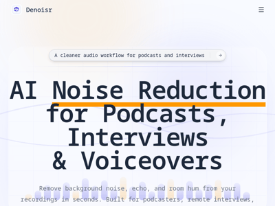 AI Noise Reduction for Podcasts, Interviews & Voiceovers preview