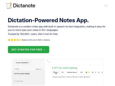 Dictanote preview