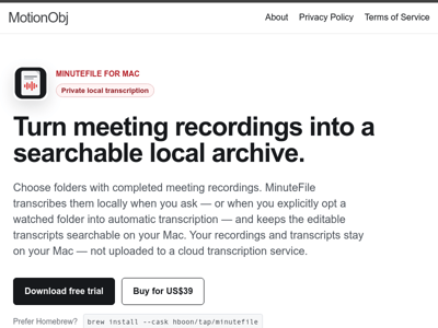 MinuteFile preview