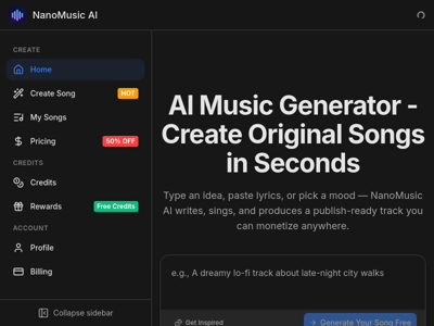 NanoMusic AI preview