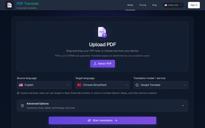 PDF Translate preview