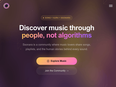 Ssonara: Human-First Music Discovery preview