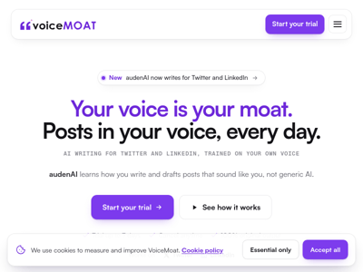 VoiceMoat: AI Writing Trained on Your Voice preview