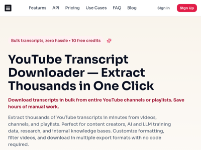YouTube Transcript Downloader preview