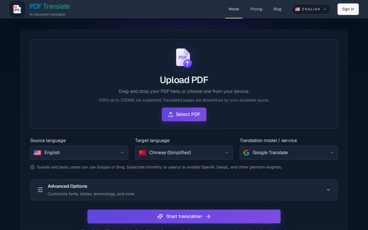 PDF Translate