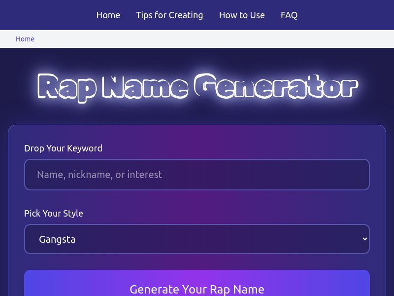 Rap Name Generator